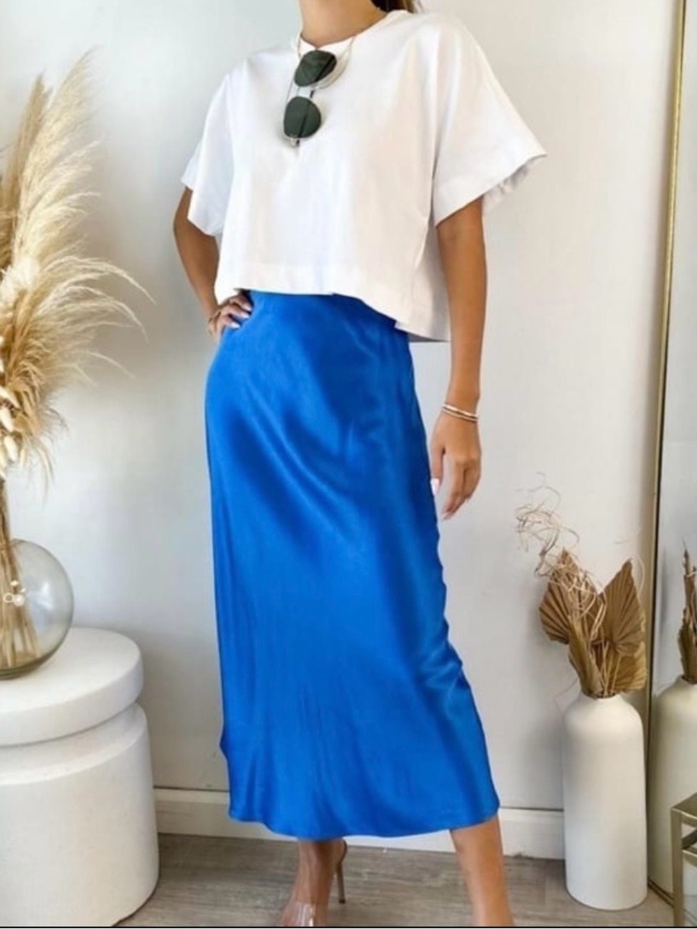 Royal Blue Midi Skirt